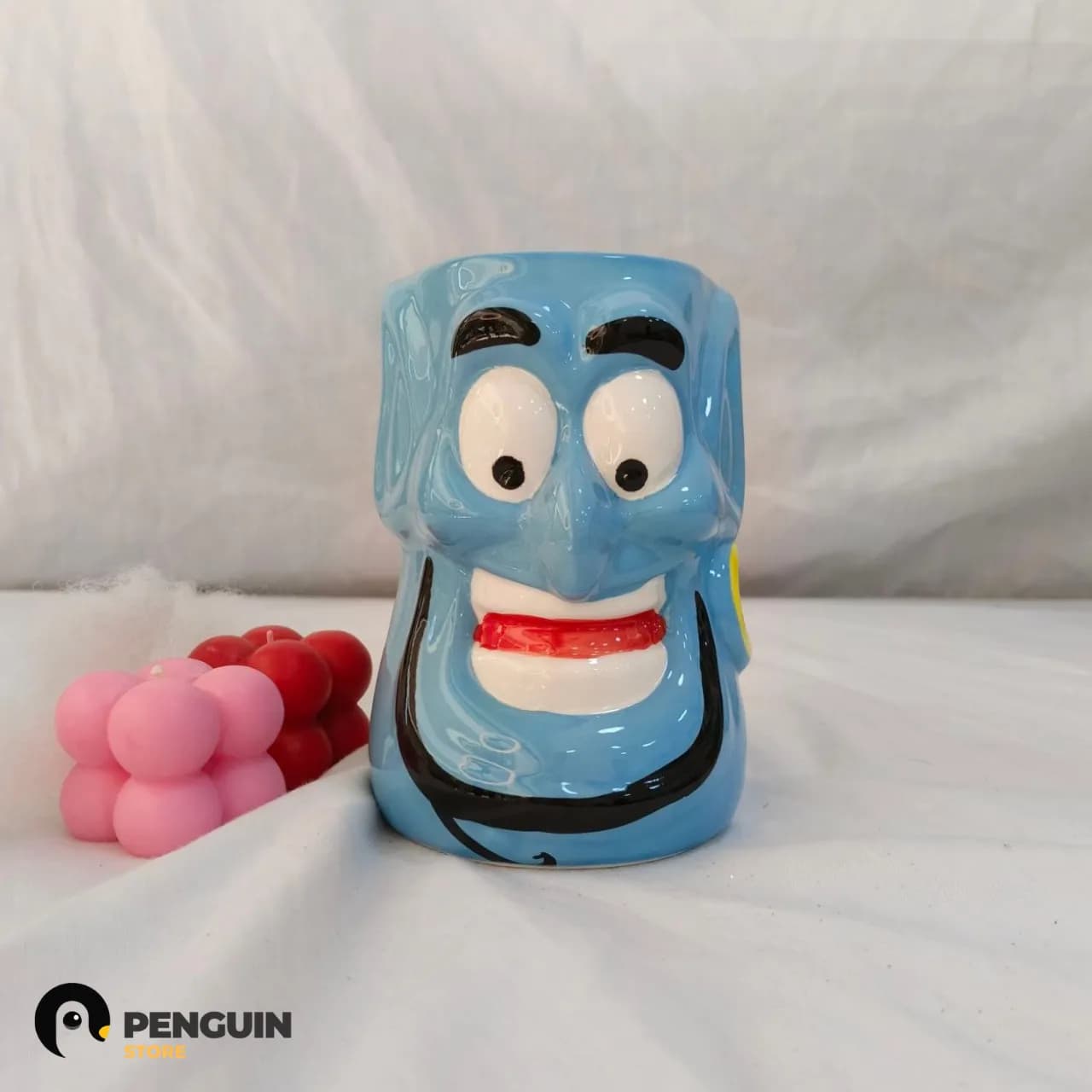مج "الجني" (Genie) ثري دي - مج سيراميك مجسم بتفاصيل دقيقة لزوم الطاقة الإيجابية والروقان من Penguin Store 🧞‍♂️💙☕