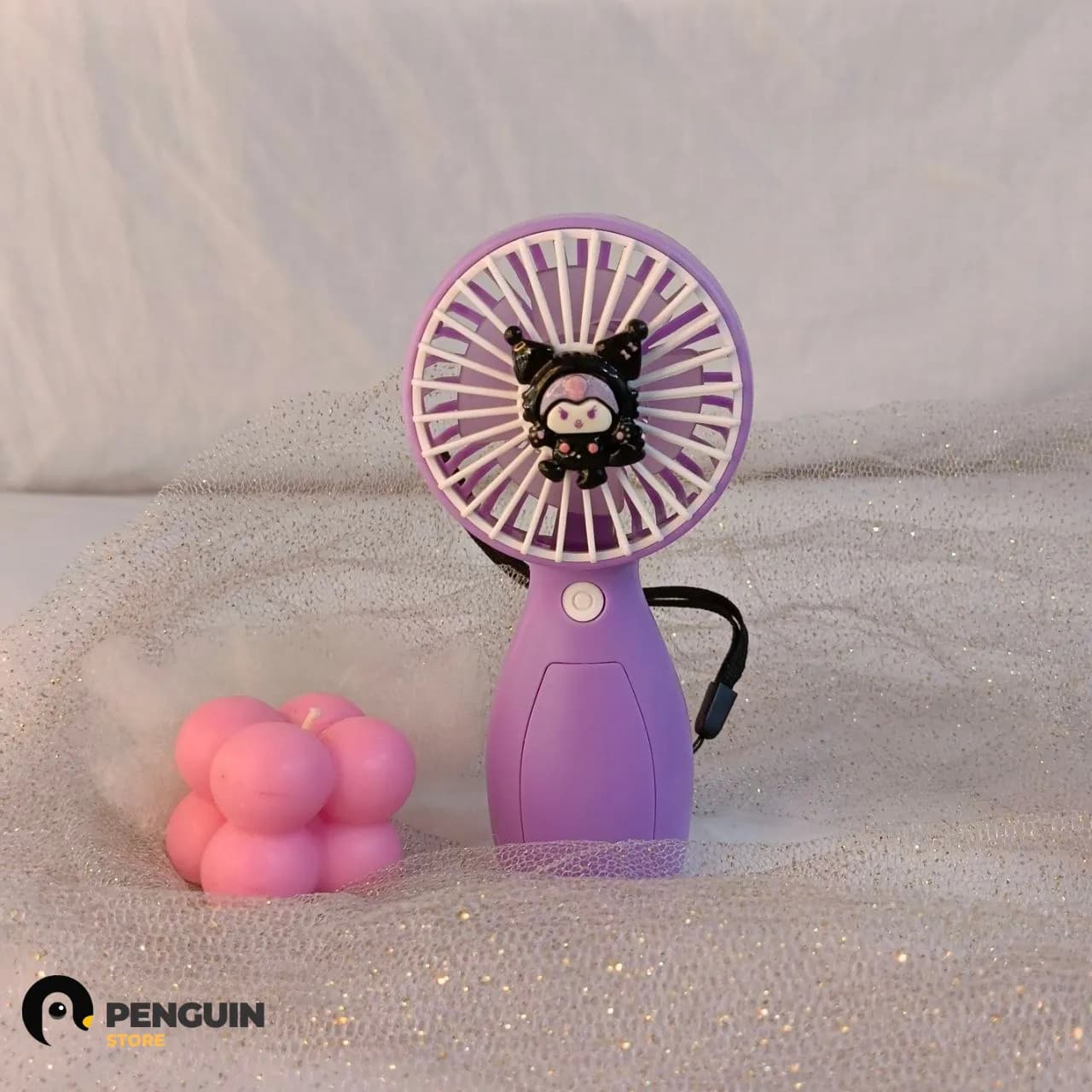 مروحة يد كورومي لافندر سرعة واحدة (13 سم) 💜🔋