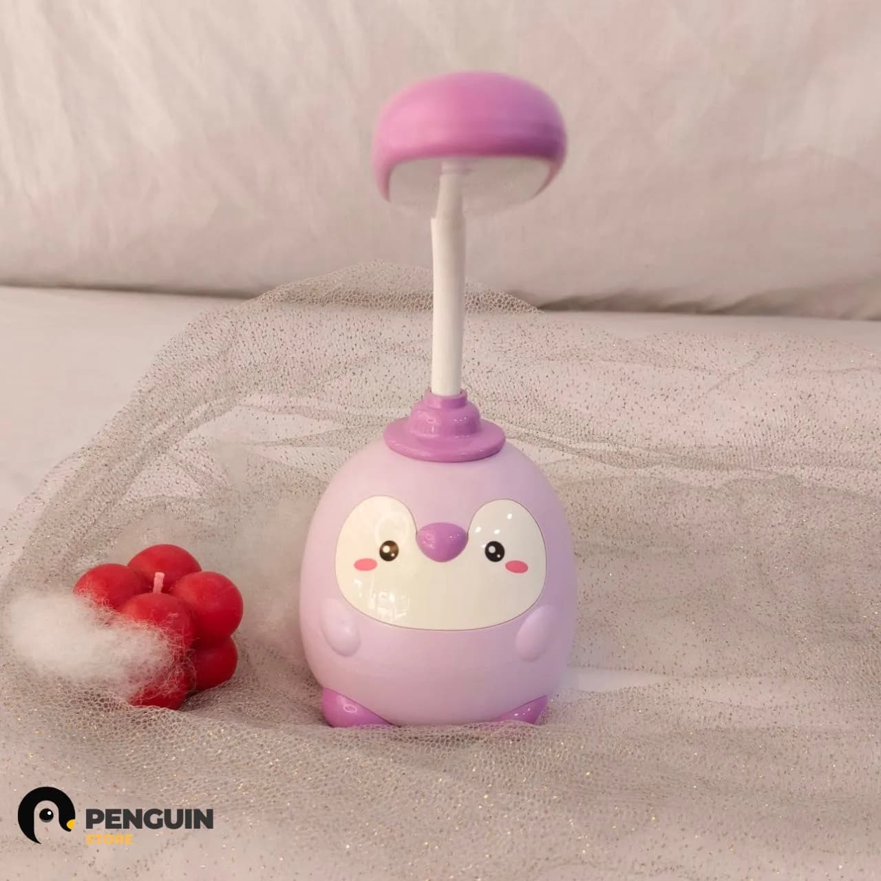 أباجورة مكتب بطريق لافندر مرنة إضاءة واحدة (17 سم) 🐧💡