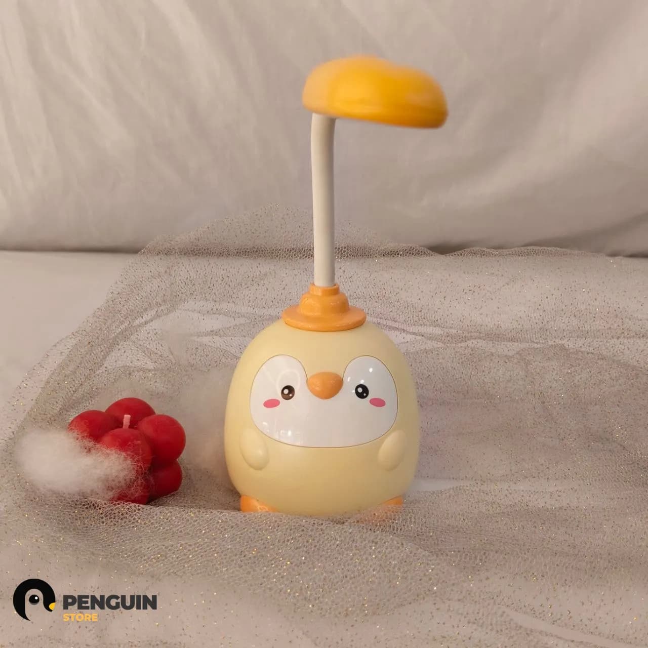 أباجورة مكتب بطريق أصفر مرنة إضاءة واحدة (17 سم) 🐧💡