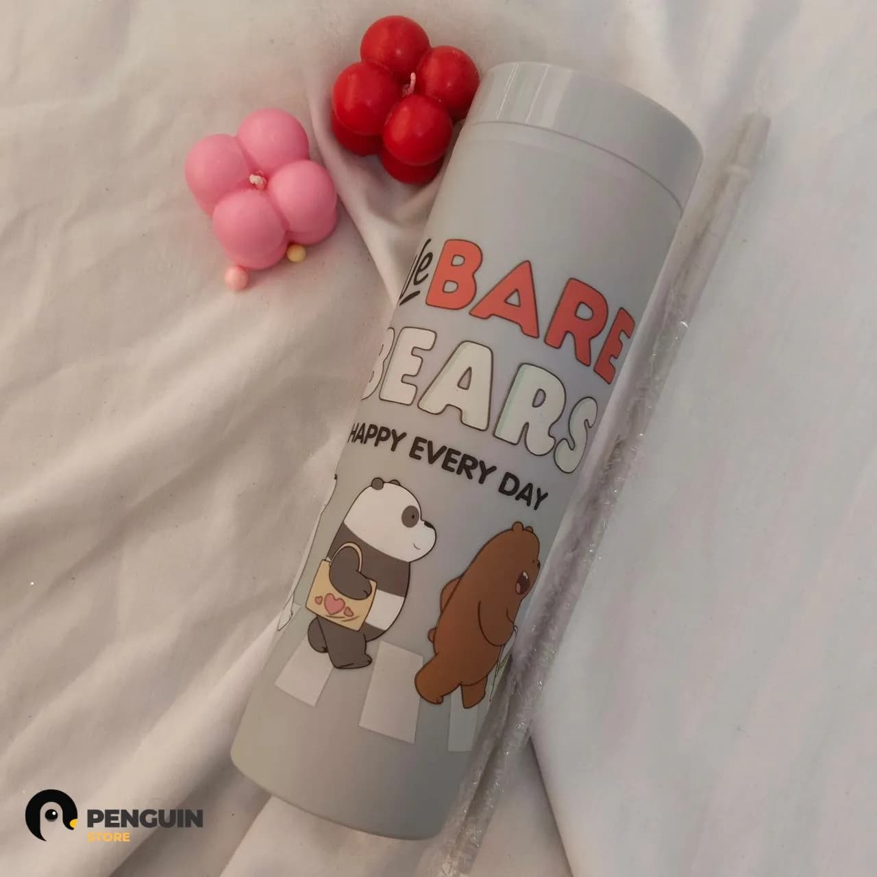 آيس كب "We Bare Bears" الرمادي 473 مل 🐻🔘