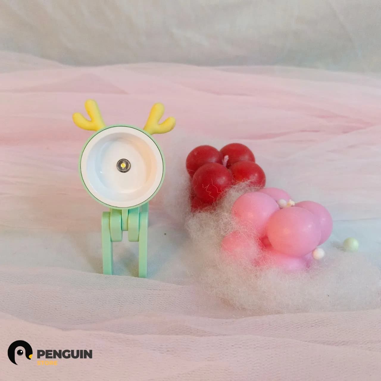 ميني أباجورة غزال مينت مرنة إضاءة وورم (8 سم) 🦌💡