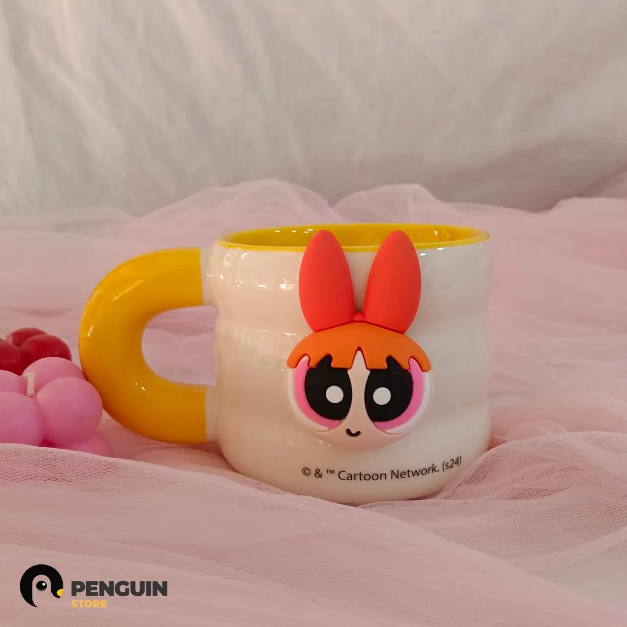 مج "بلوسم" (Blossom) فتيات القوة - مج سيراميك بـ وجه مغناطيس (Magnet) وألوان مبهجة من كولكشن Penguin Store ❤️✨☕