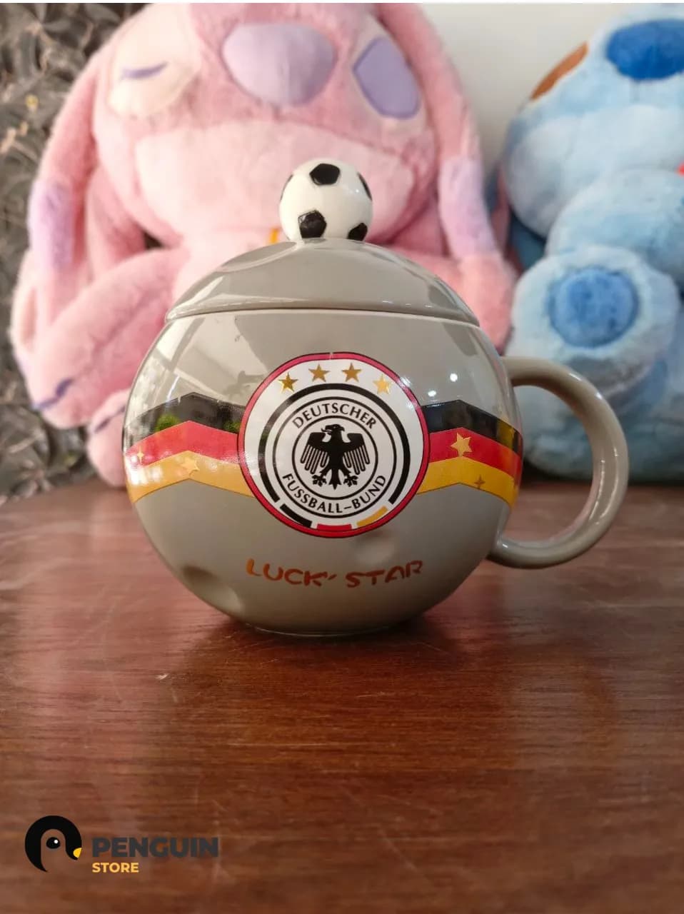 مج منتخب ألمانيا الرمادي بغطاء كورة | Germany Football Mug